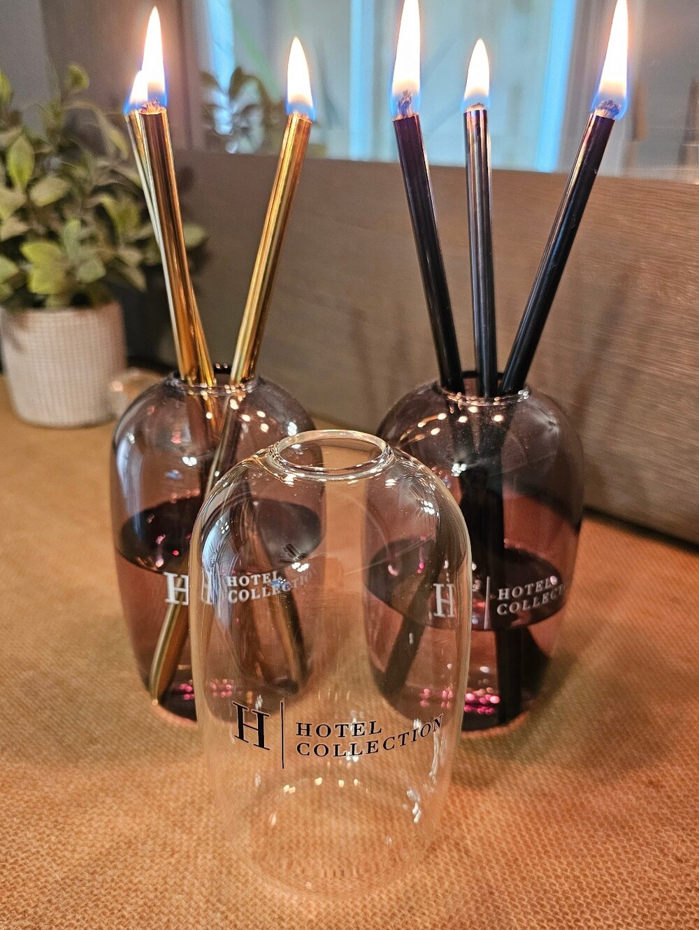 Hotel Collection Infinity Candle- Black Reed w/ CLEAR Vessel Set